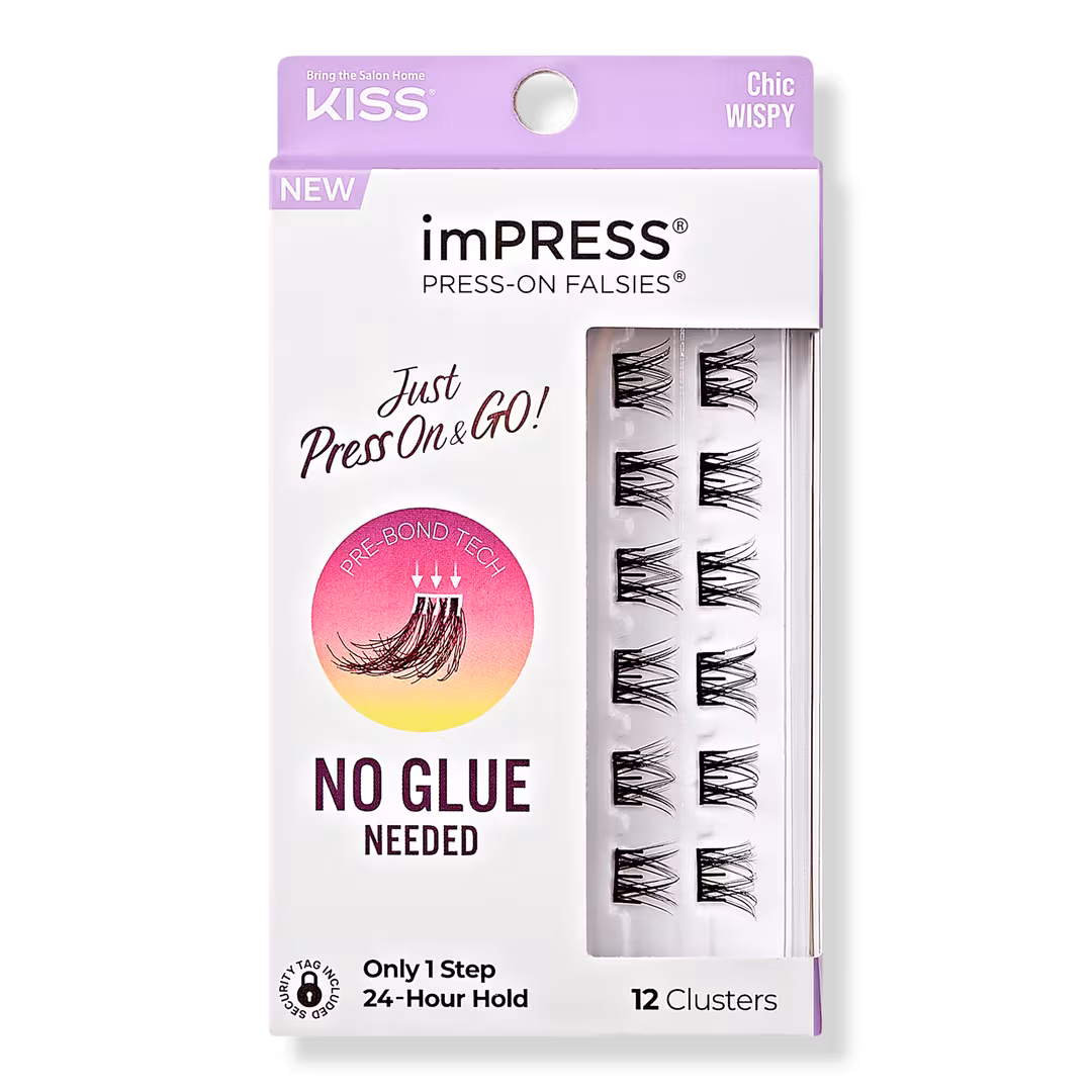 Kiss  Impress Falsies Pre-Glued Lash Clusters Minipack, Chic Wispy