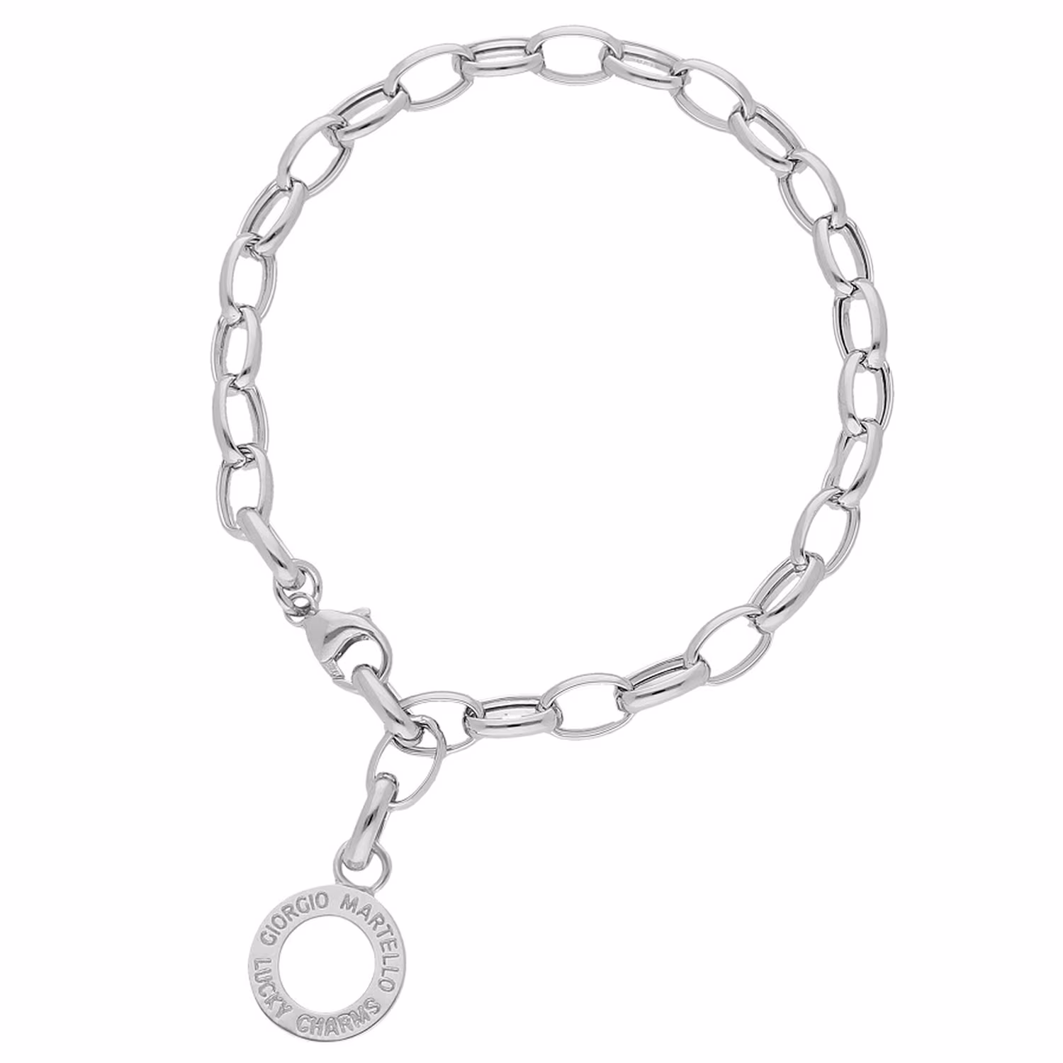 Armband mit Schriftzug zum einhängen von Charms, Silber 925