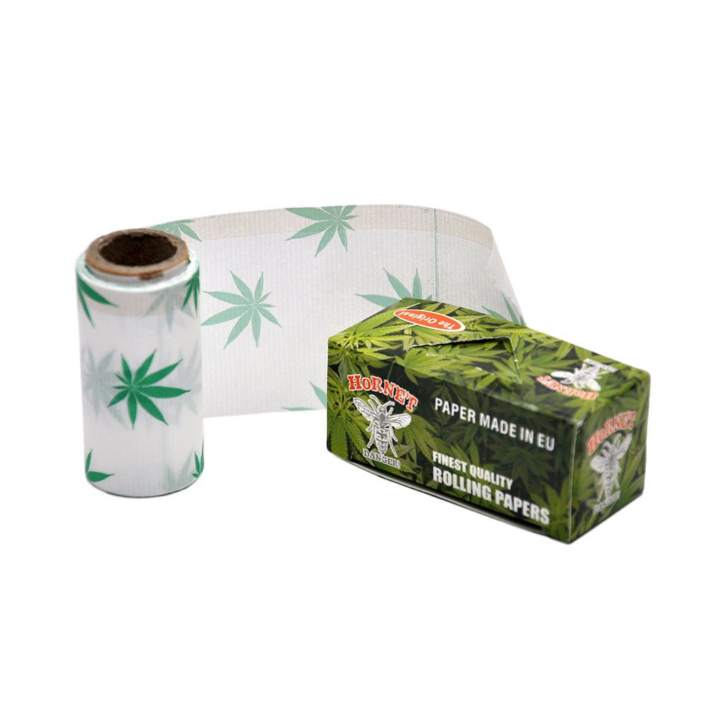Hornet 5m Hempleaf Pattern Natural Rolling Paper BOX of 24 Rolls