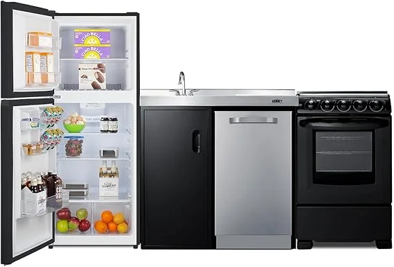 80" Wide All-In-One Kitchenette with Range and Dishwasher