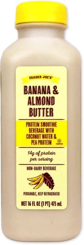 Banana Almond Butter Protein Smoothie – Creamy Fitness Energy Drink 16 Fl Oz