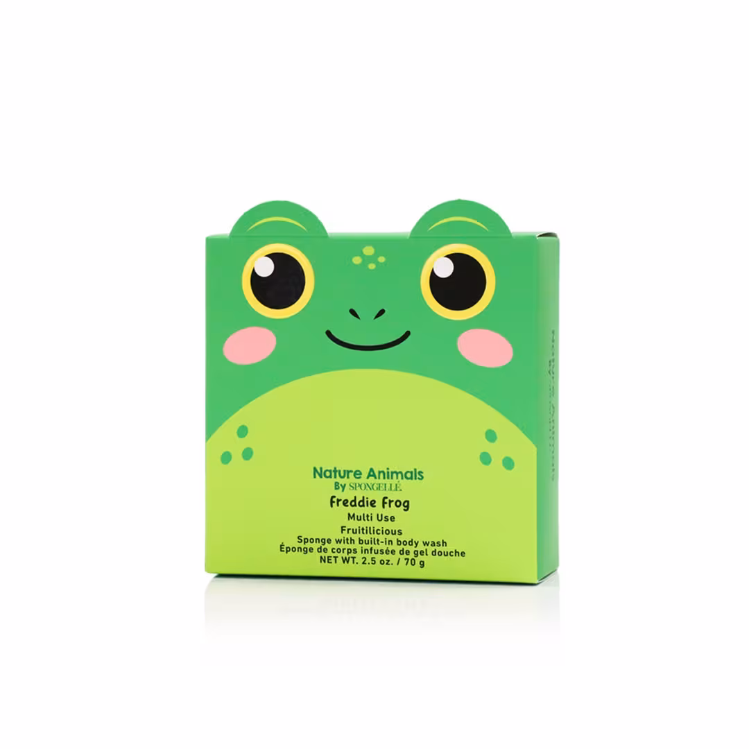 SPONGELLE  Freddie Frog Nature Animals Body Buffer | Kids Body Wash Infused Buffer