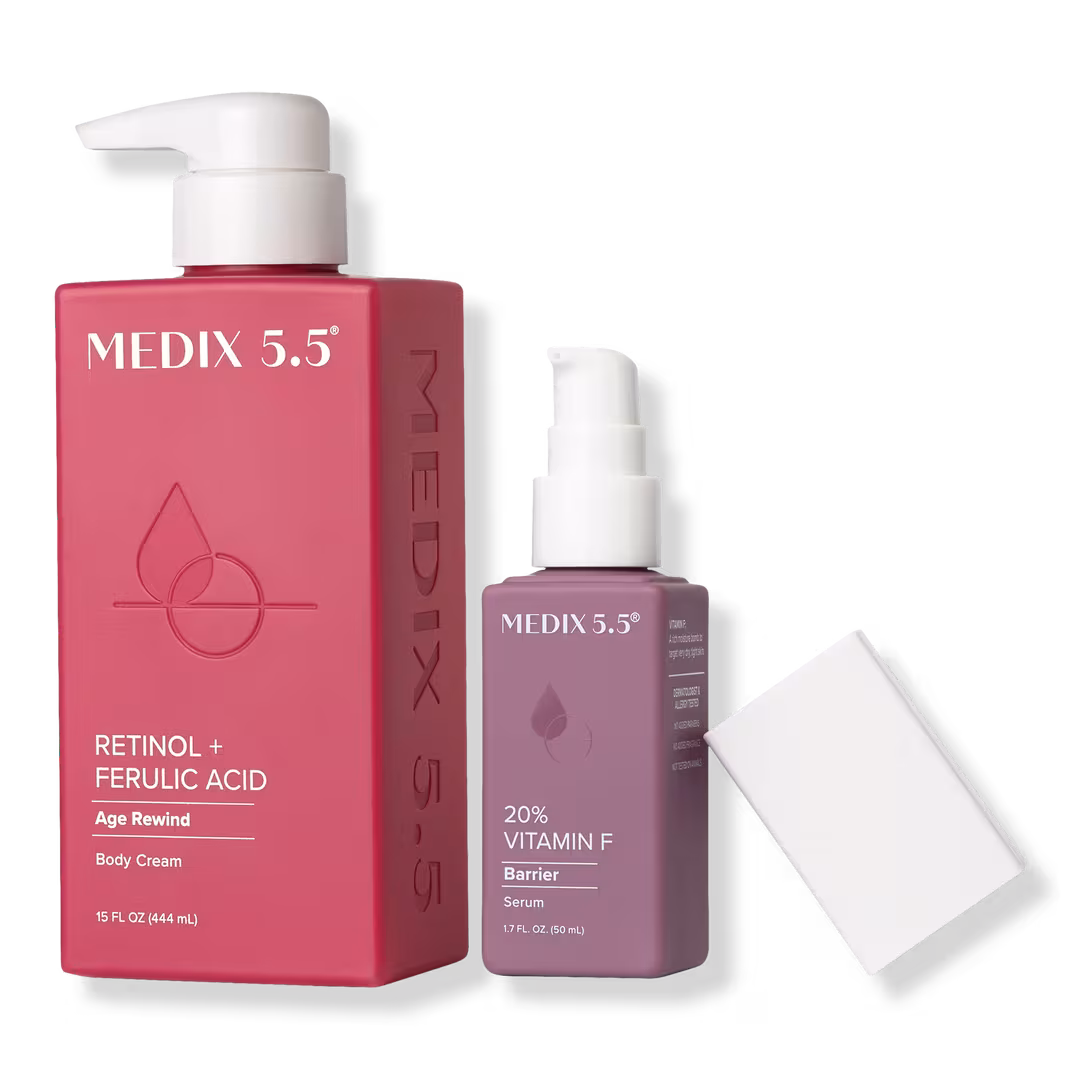 Medix 5.5  Support + Firm Duo | Retinol + Ferulic Acid Body Cream, 20% Vitamin F Serum
