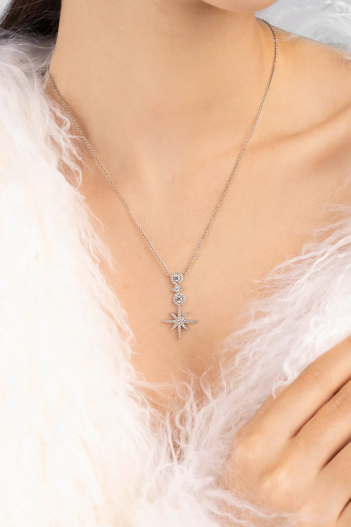 Collana regolabile in pavè con cerchi Meteorites