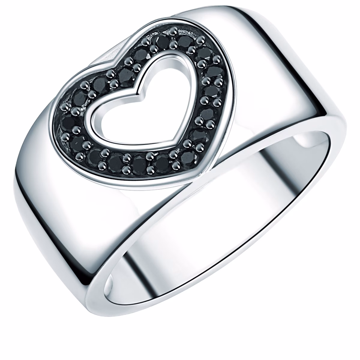 Ring Herz Sterling Silber Zirkonia in Silber