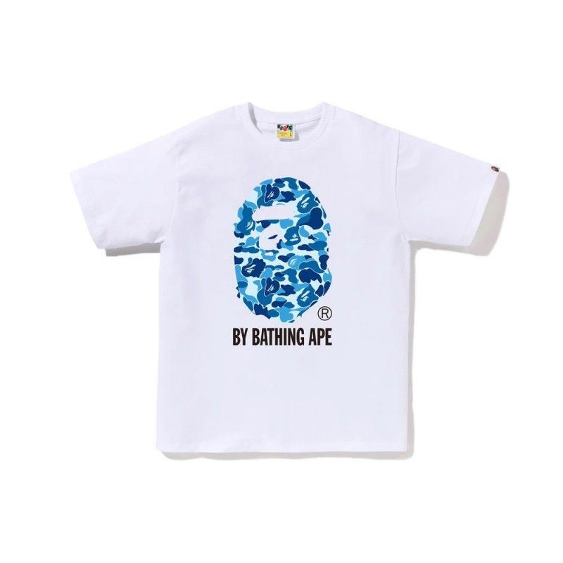 Japanese trendy brand color blocked luminous short sleeved couple loose T-shirt