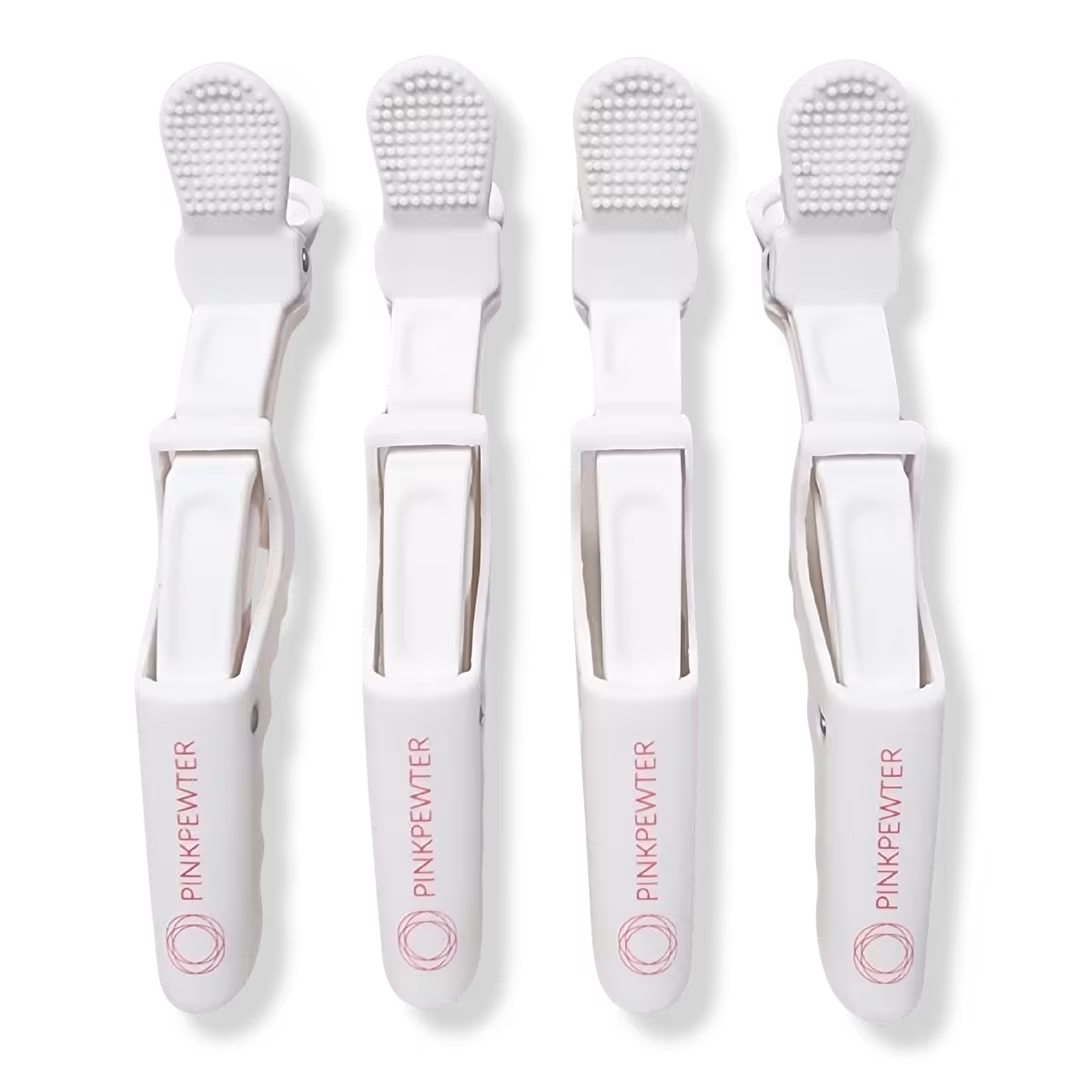 Pink Pewter  Professional Crocodile Grip No-Slip Sectioning Clips