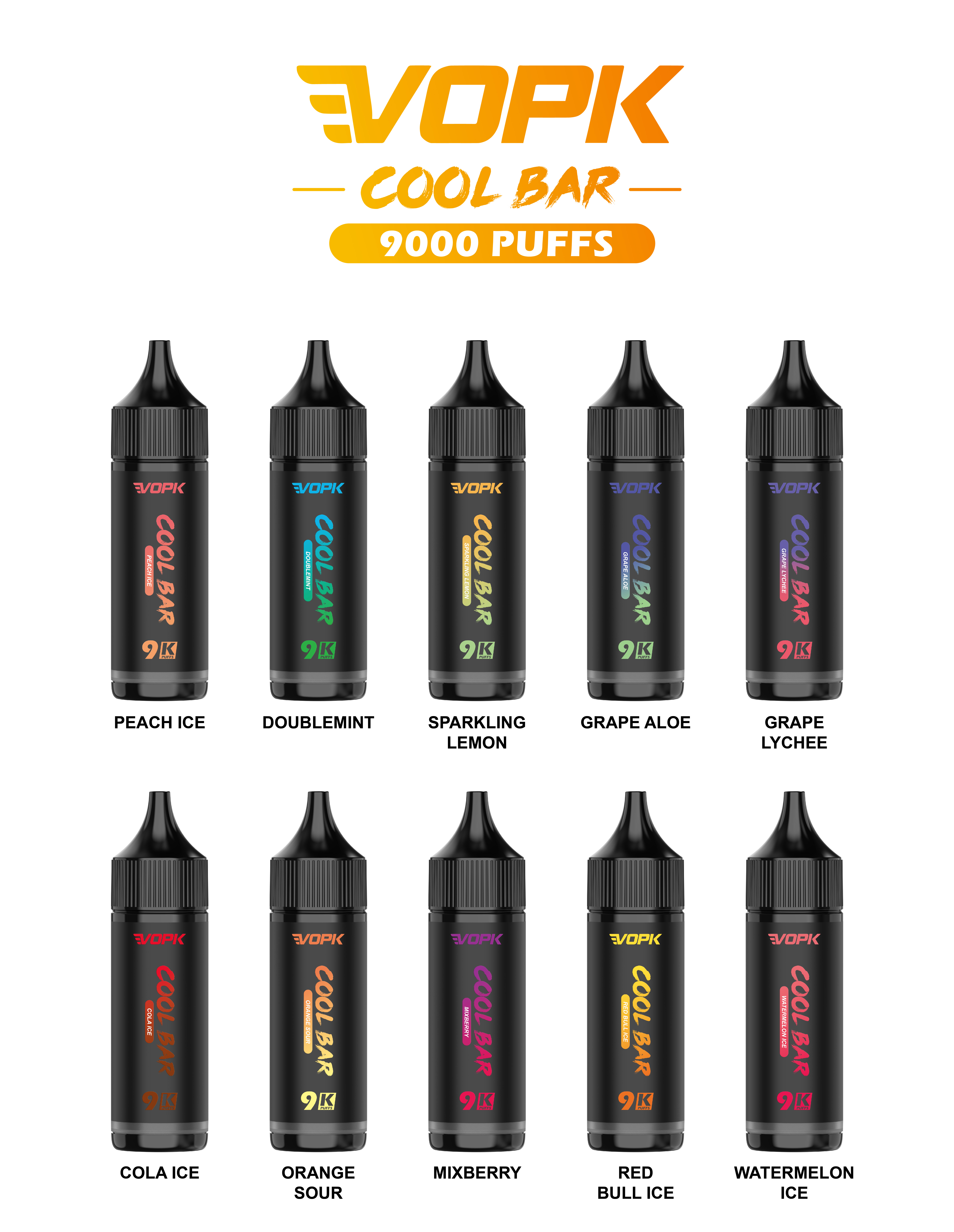 COOL BAR 9000 PUFFS 10 FLAVORS