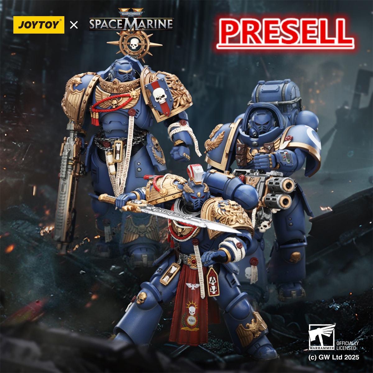 JOYTOY Warhammer 40k Space Marine 2 1: 18 Ultramarines Heavy Armor - JOYTOY WORLD