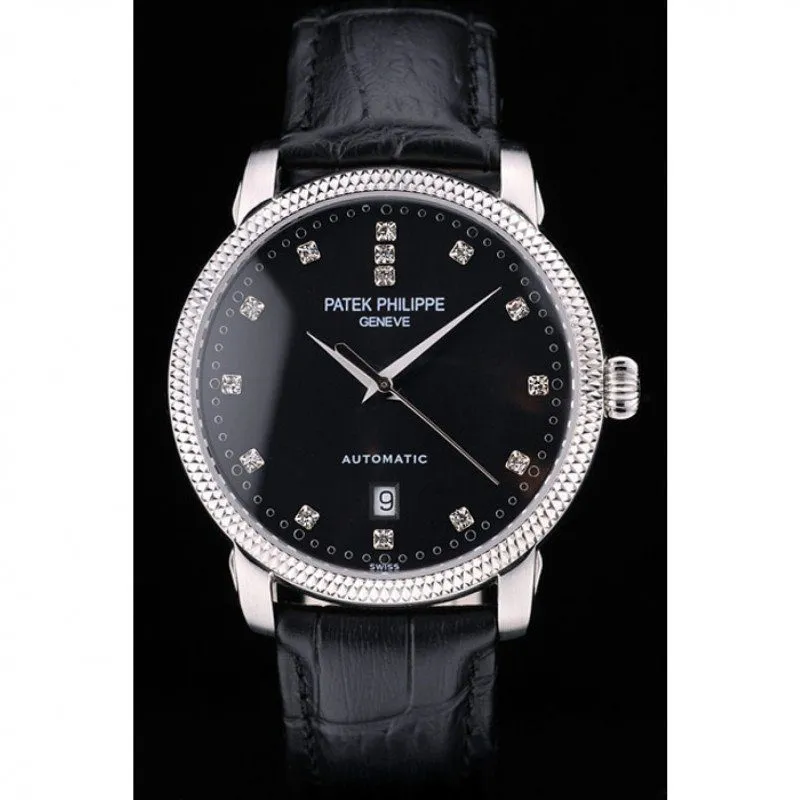 Patek Philippe Calatrava Dial Black 39 mm, Stainless Steel