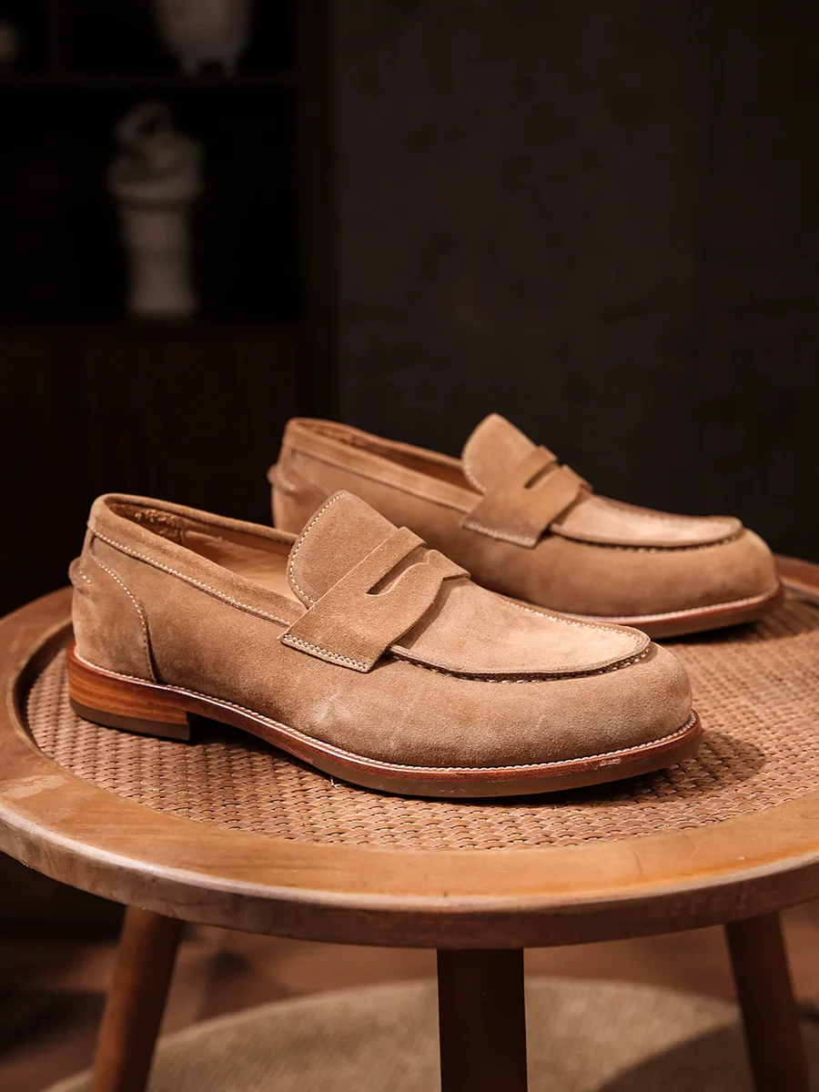 Goodyear horse leather flip loafers
