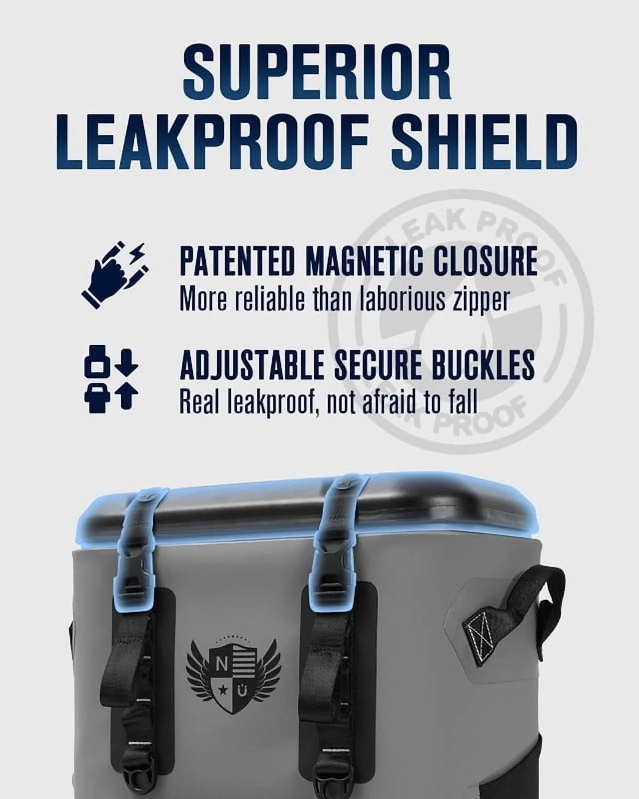 Novoto Magnetic Backpack Cooler 30Can, Zipperless Design, Insulated Soft Sided Cooler Bag for Men & Women, Portable Lunch Bag for Tailgating, Beach, Picnic, Kayak (Gray)