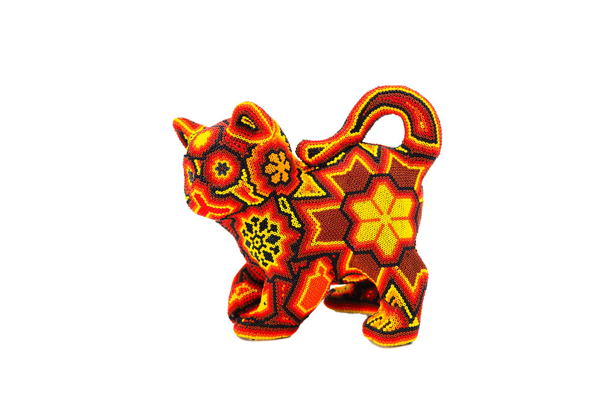 Gato Mini - Obra de Arte Huichol