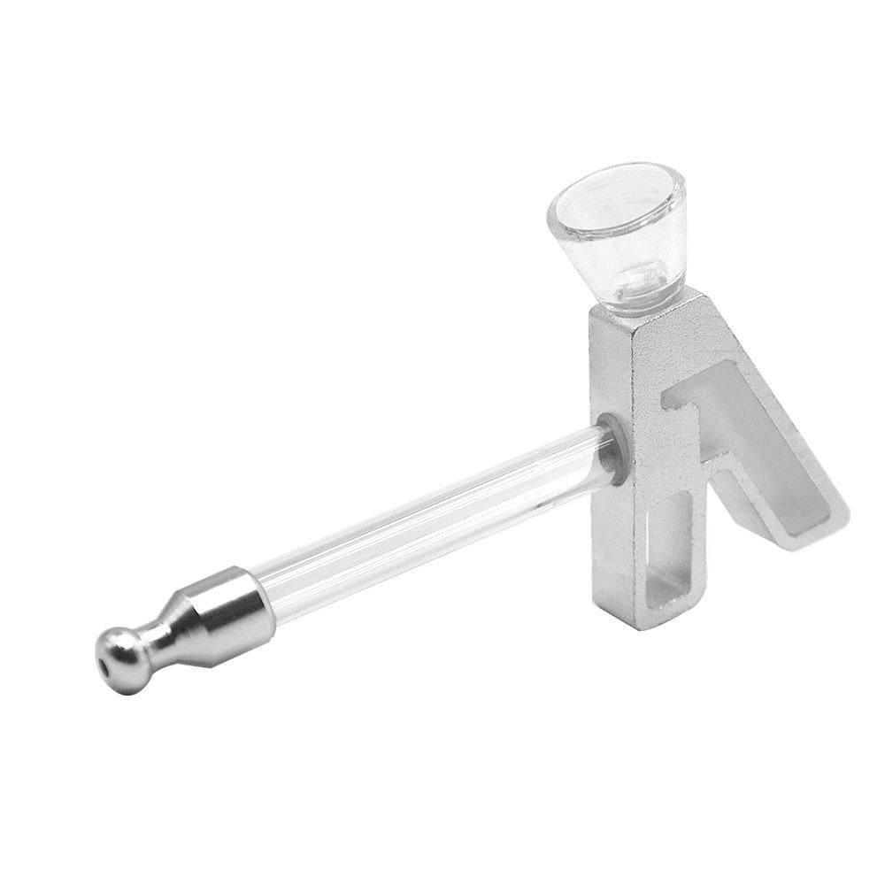 Hammer Shape Metal Glass Pipe