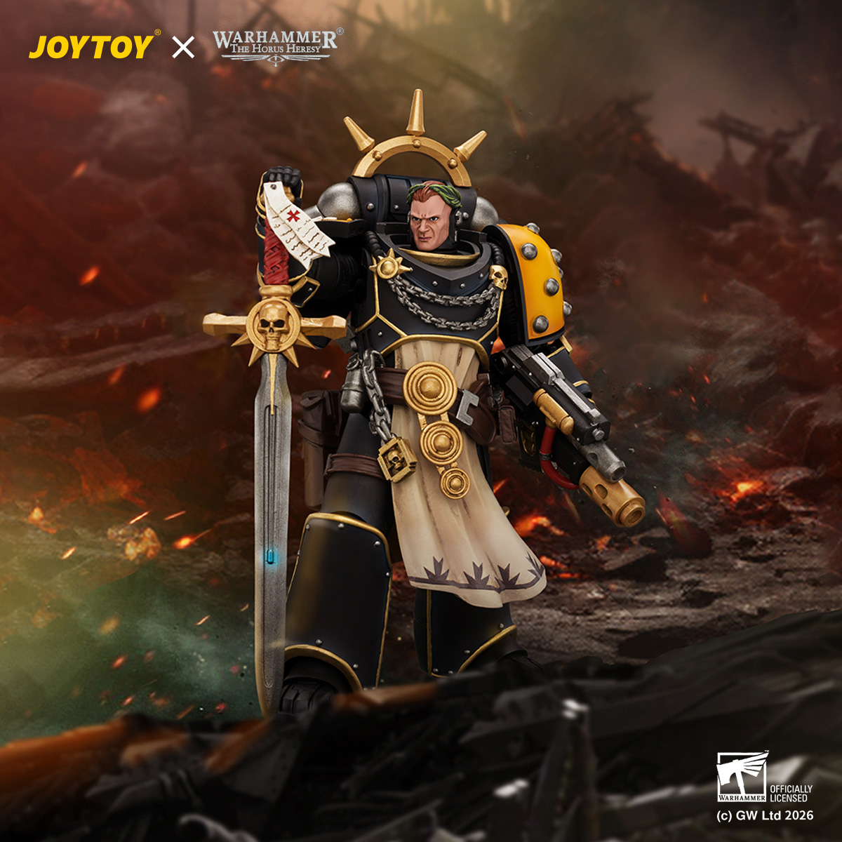 JOYTOY JT05121 Warhammer The Horus Heresy 1:18 Imperial Fists Champion Consul with Combi-Melta and Power Sword - JOYTOY WORLD