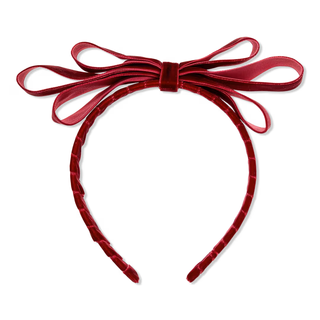 Conair Accessories  Red Velvet Bow and Fabric-Wrapped Headband