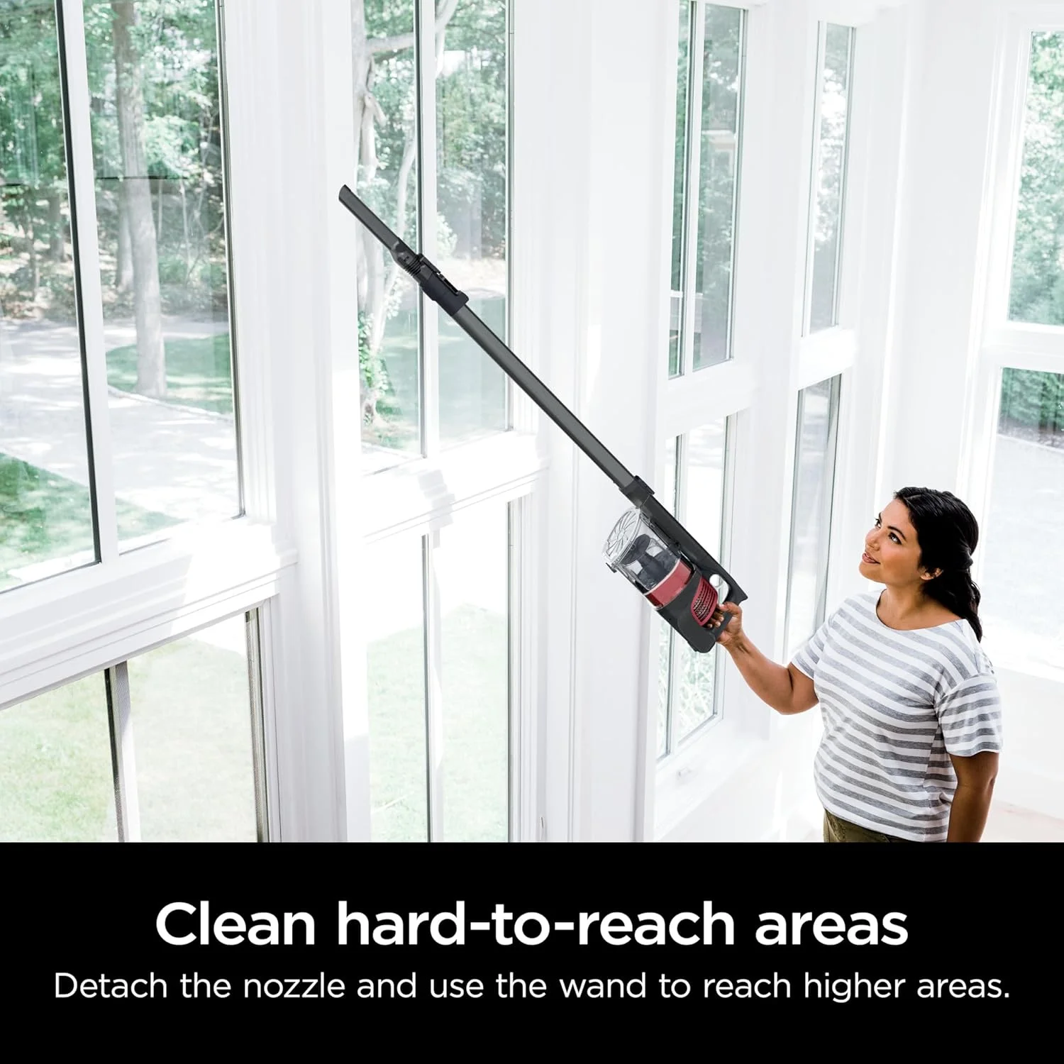 Restored Shark WZ250RD Pet Pro Cordless Stick Vacuum with PowerFins Brushroll, XL Capacity, Self-Cleaning BrushRoll, Red (Certified)(Refurbished)