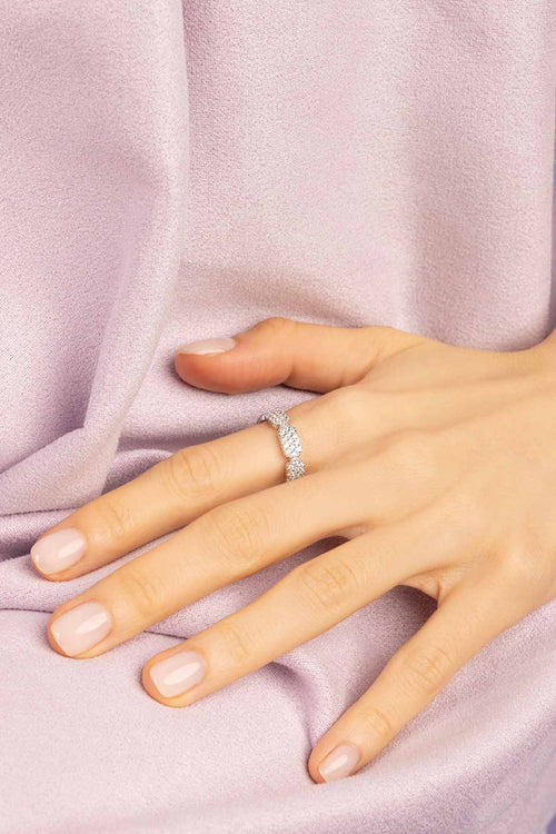 Anello Pave' Delicato Argento