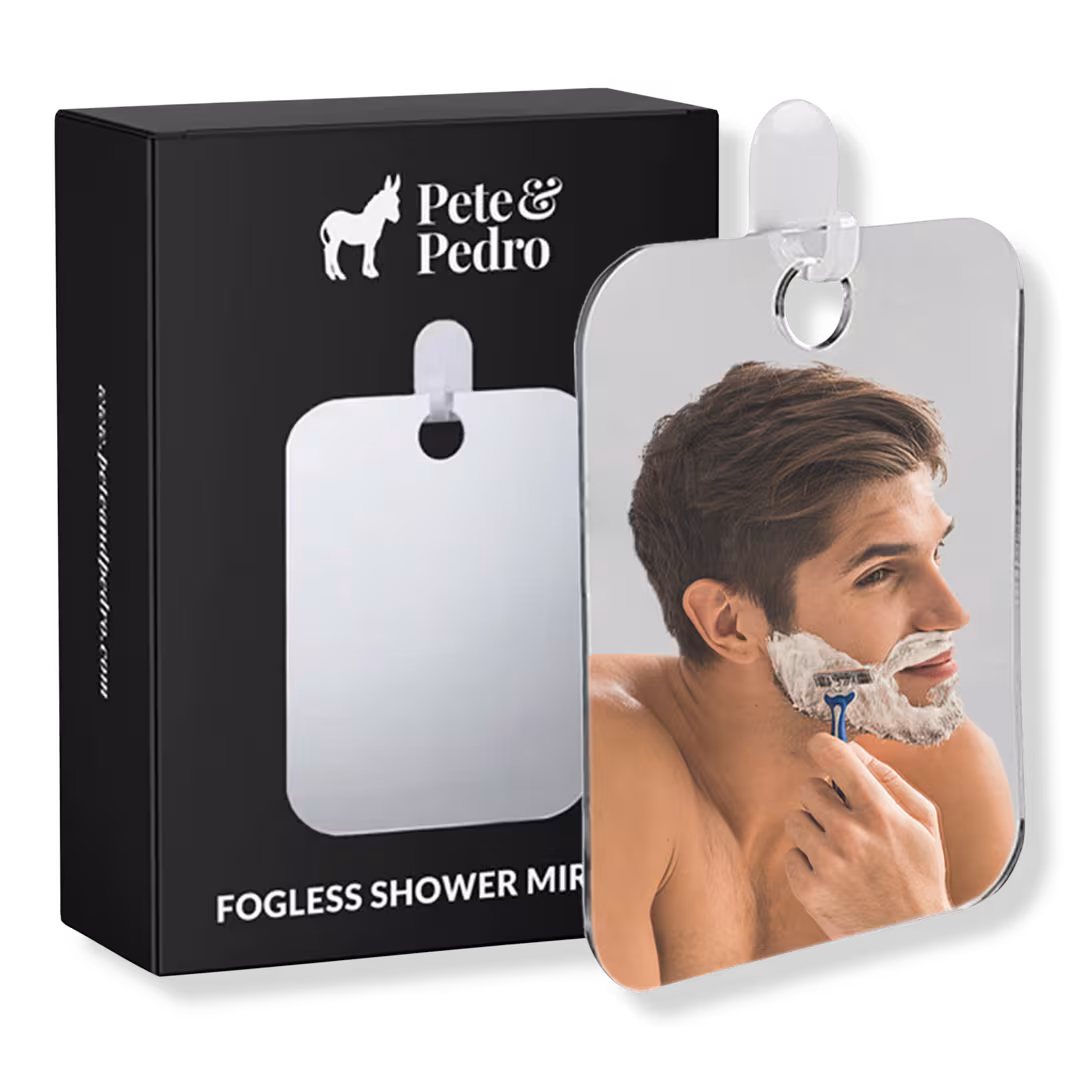 Pete & Pedro  Fogless Shower & Bath Mirror With Hook & Portable