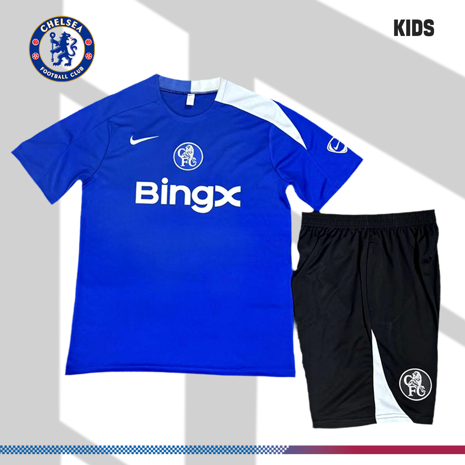 2025/2026 Chelsea Kids Short-Sleeve Training Kits (Adult Kids Kit)