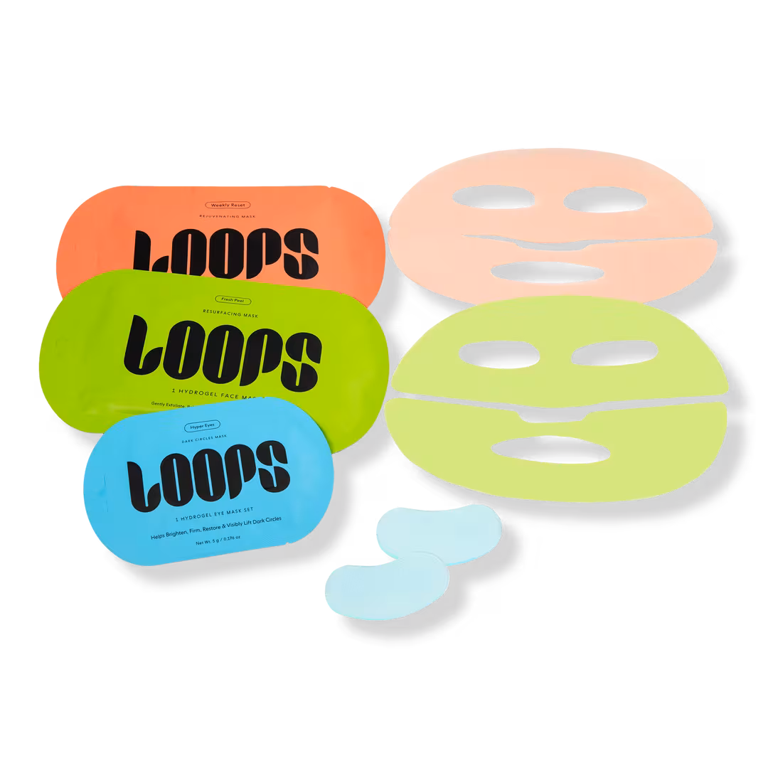LOOPS  Fresh Face Trio Assorted Hydrogel Eye & Face Masks Set