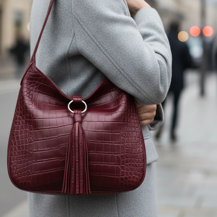 Sapphire Suede Tassel Hobo