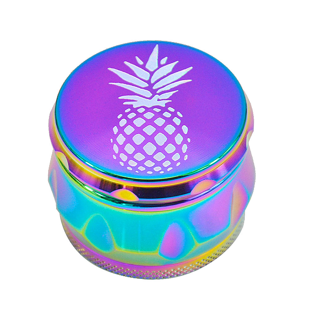 Rainbow Magnetic Lid Zinc Alloy Herb Grinder 4 Piece