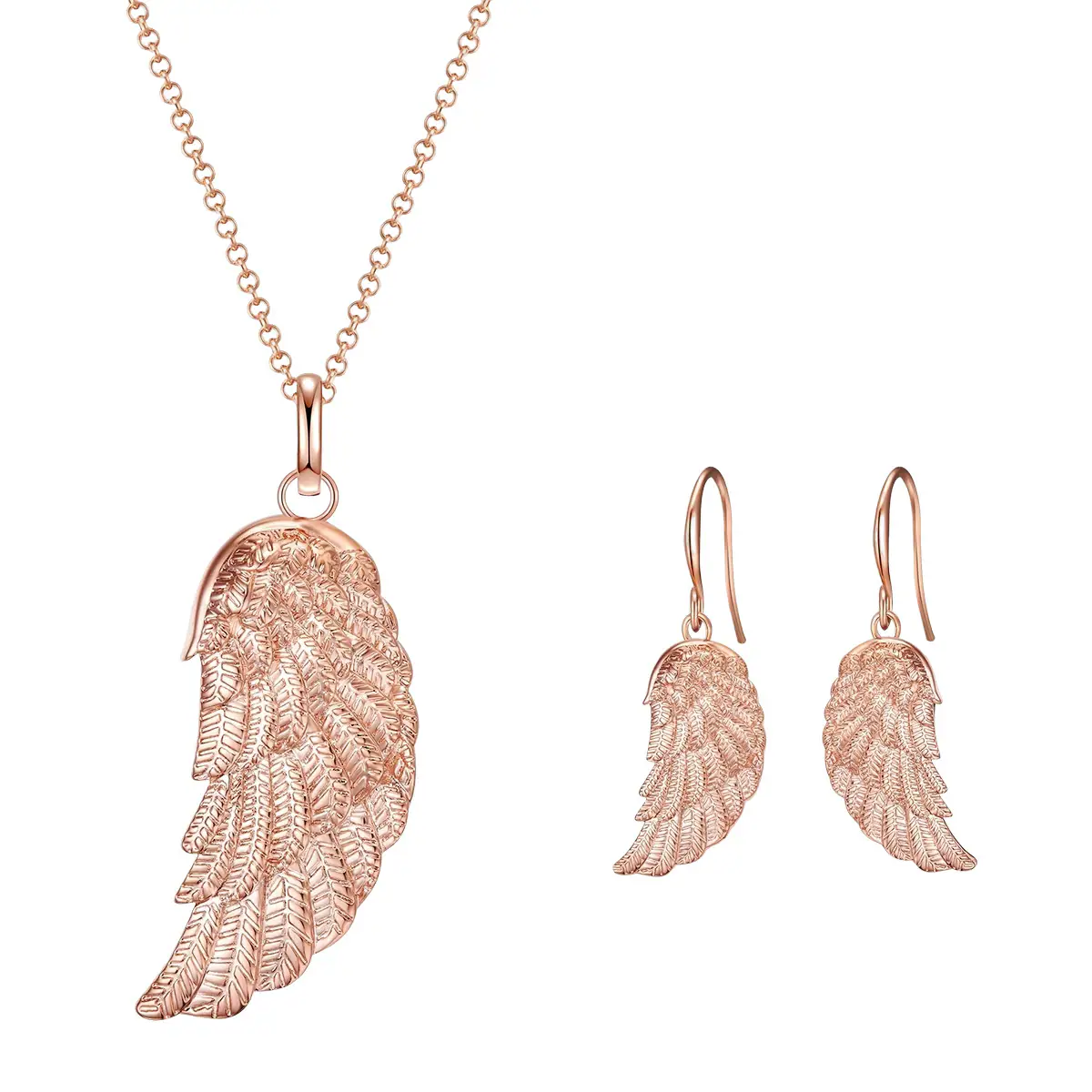 Set (Kette + Ohrringe) Rosévergoldet