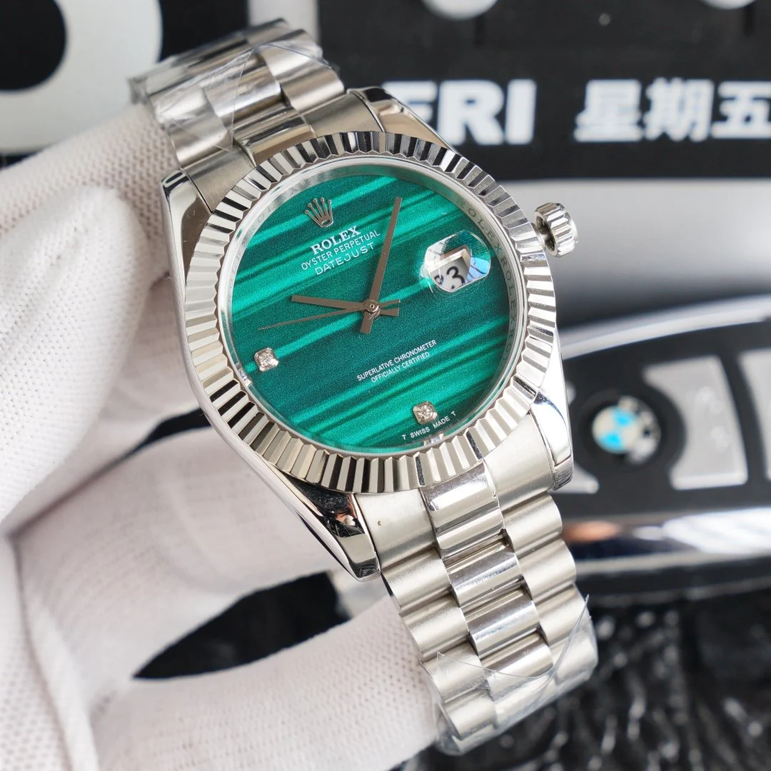 Rolex Watch DATEJUST 41 STAINLESS STEEL CUSTOM BLUE EMERALD DIAL