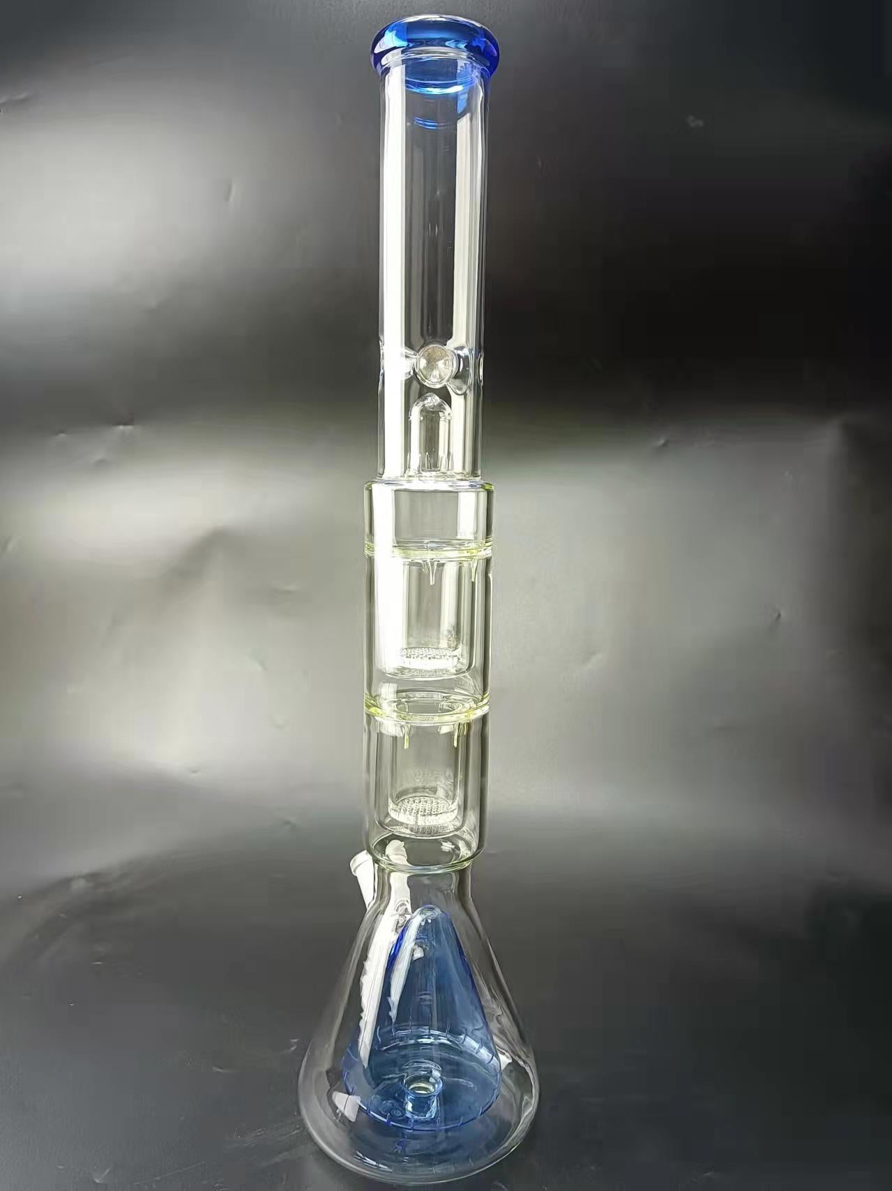 21 Quad Perc Glass Beaker Bong