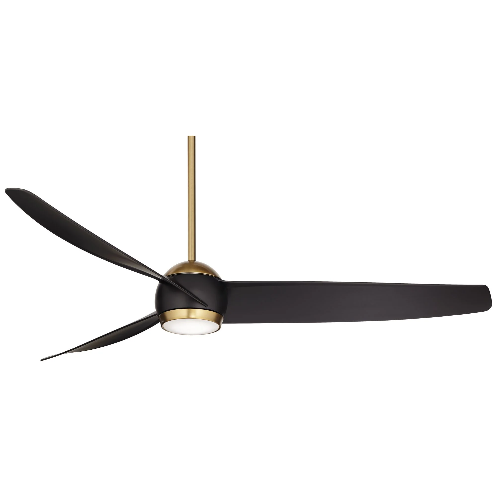 60" Possini Euro Design Stresa Modern Indoor Ceiling Fan with Dimmable LED Light Remote Control Warm Brass Matte Black for Living Room Kitchen House