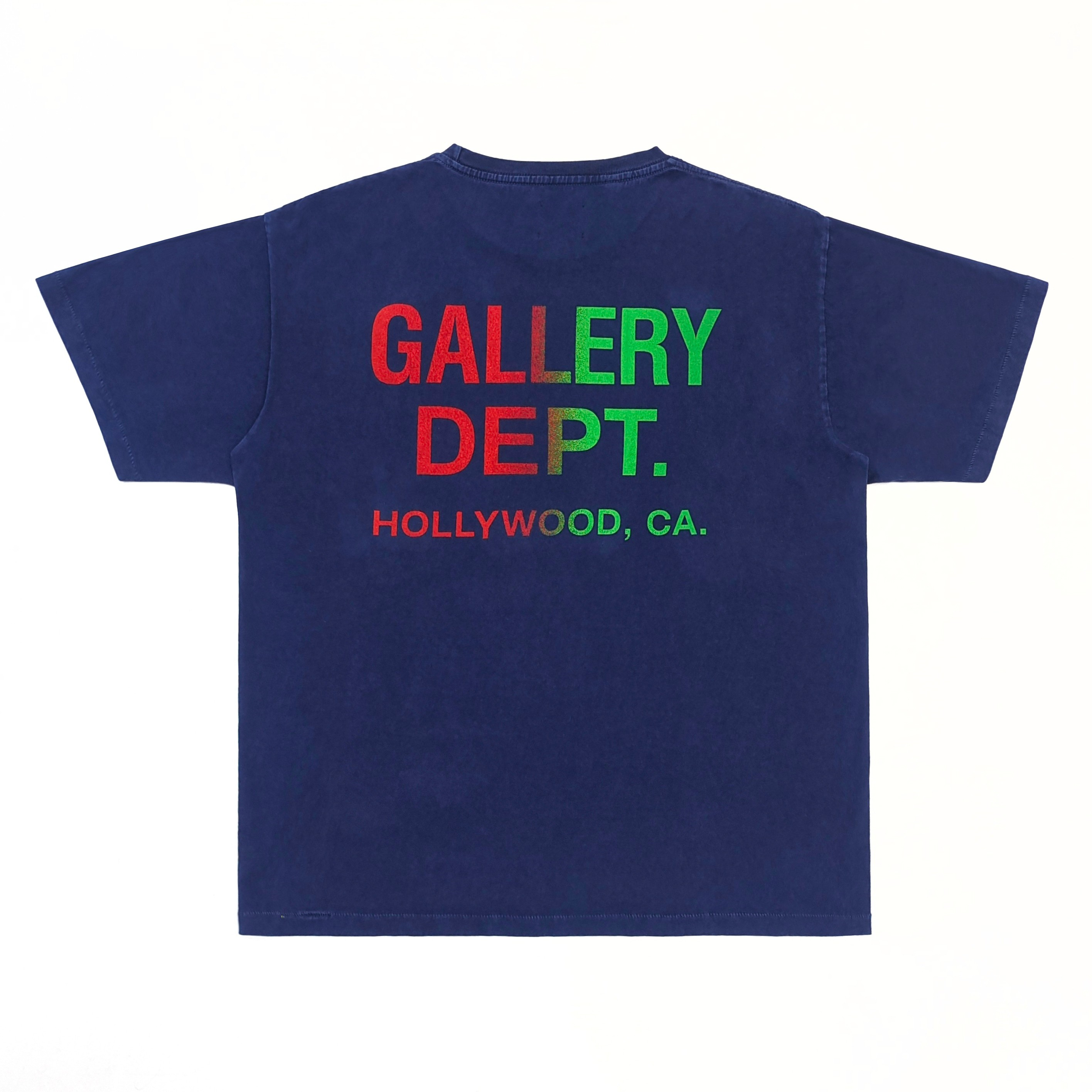 1:1 Version New style gradient letter navy T-shirt