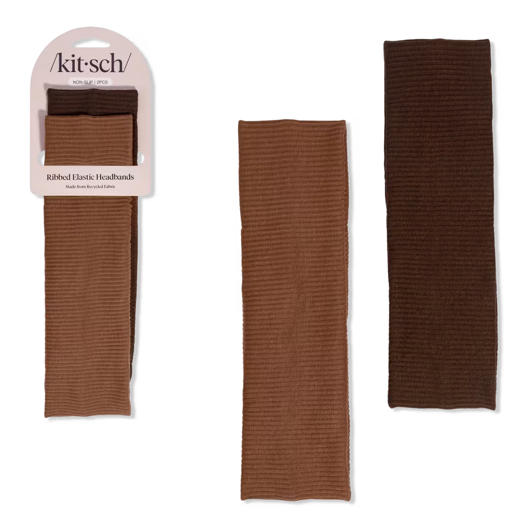 Kitsch  Recycled Fabric Ribbed Elastic Headbands Set