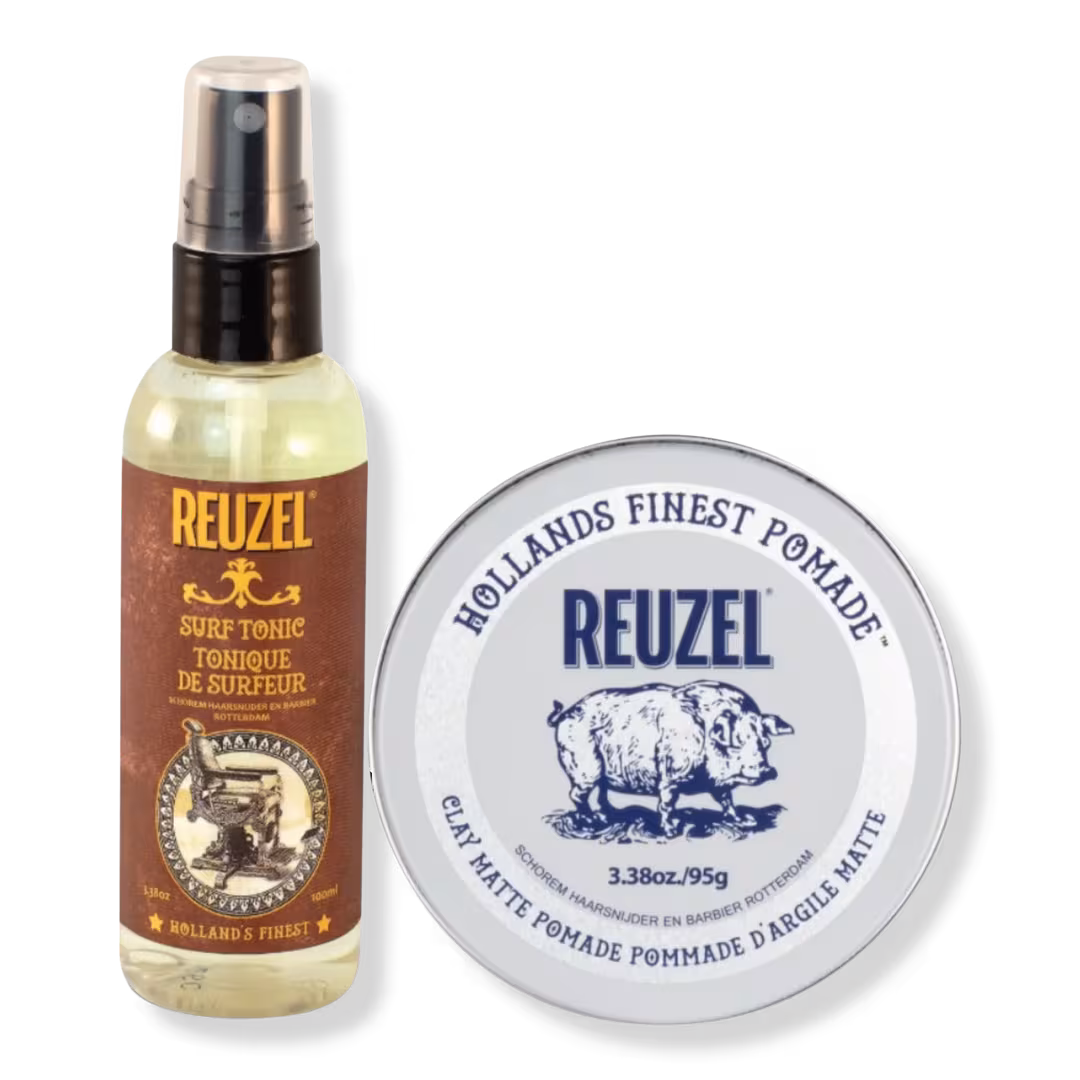 REUZEL  Clay Pomade & Surf Tonic Texturizing Salt Spray Duo