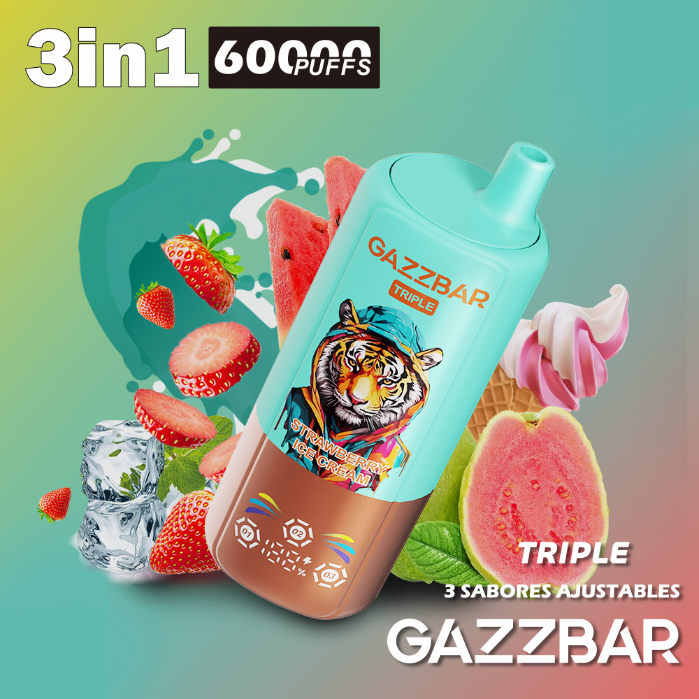3-IN-1 60000 PUFFS-Strawberry Ice Cream &Watermelon Ice & Triple Melon
