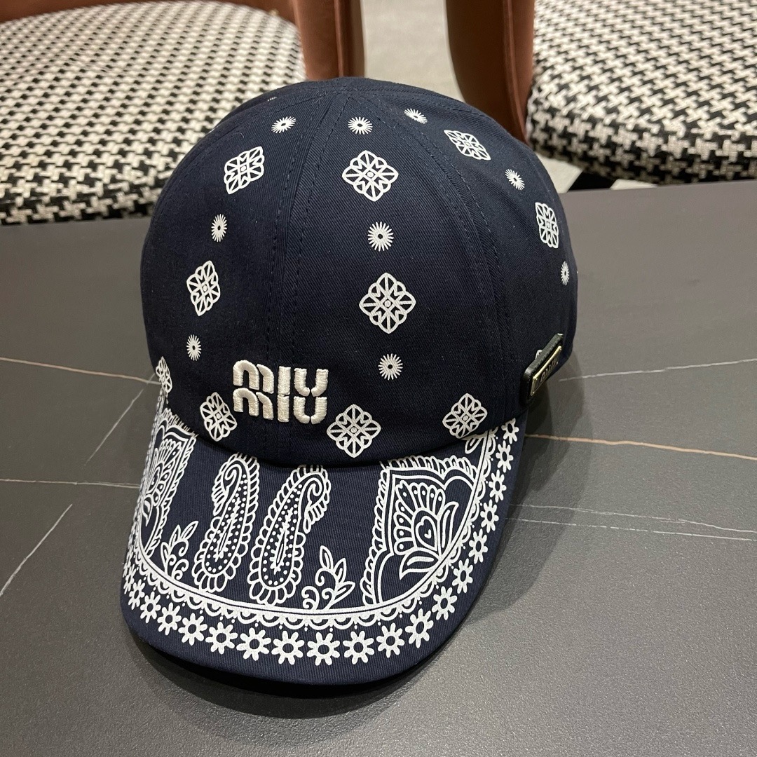 Miu Miu Logo Baseball Cap Adjustable Hat