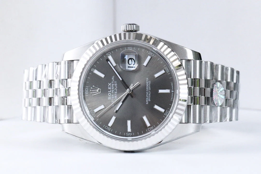 Rolex Watch DATEJUST 41 GREY DIAL SILVER CASE Watch