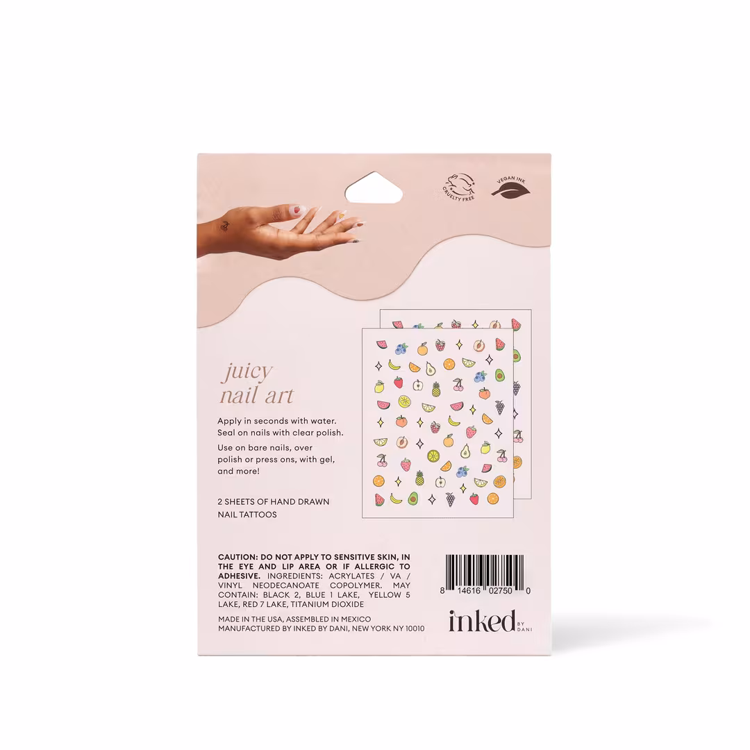Inked by Dani  Juicy Nail Art Temporary Tattoo Pack
