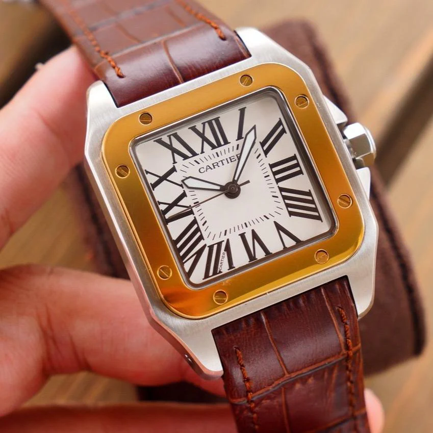 Cartier Watch SANTOS 100XL 42MM STAINLESS STEEL LEATHER