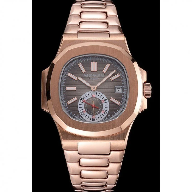 Nautilus Replica 5980/1R-011 Patek Philippe Dial Silver 40 mm, Rose Gold