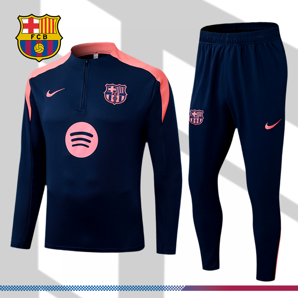 2025/2026 Barcelona Half Zip Tracksuit (Adult Kit)