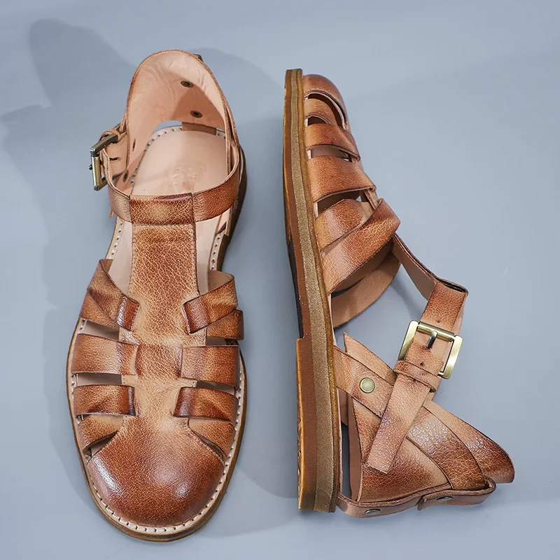 Original handmade designer French Roman sandals