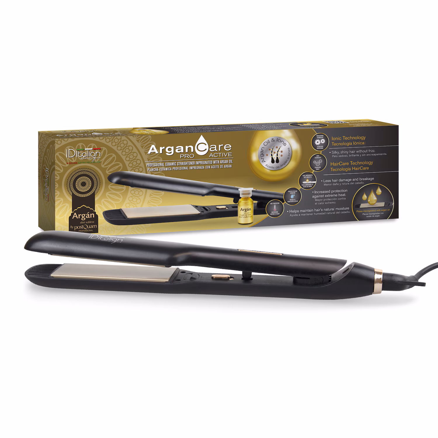 Professional Hair Iron Impregnated With Argan Oil  .