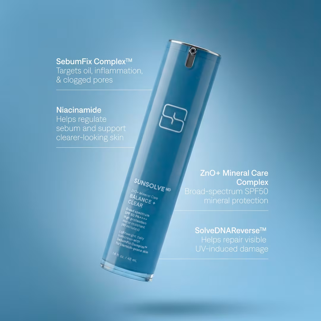 SunsolveMD  ZnO+ Mineral Care Balance + Clear SPF50