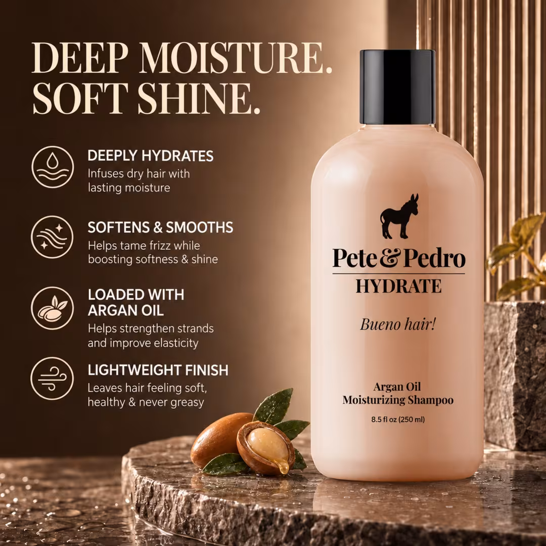 Pete & Pedro  Hydrate Argan Oil Moisturizing Shampoo For Dry, Brittle & Normal Hair