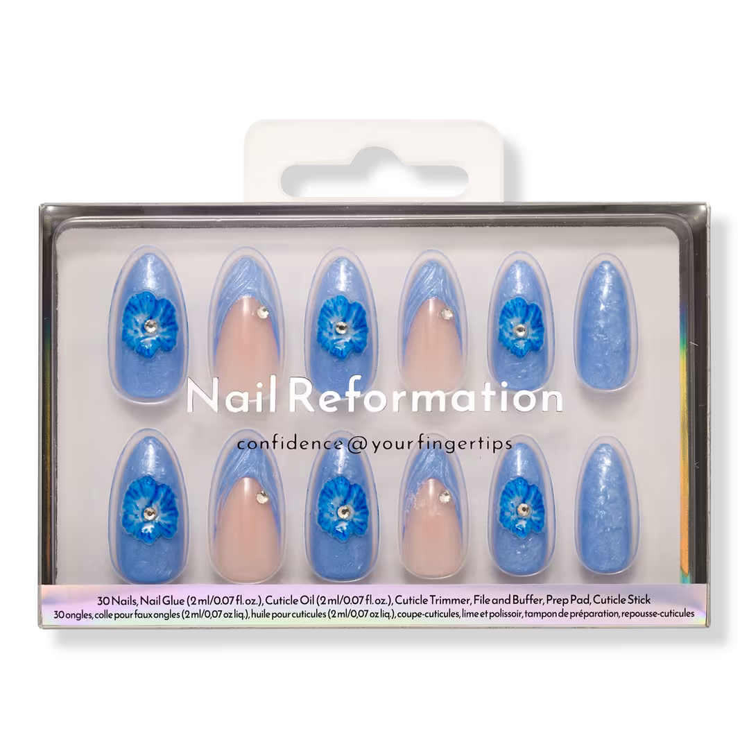 Nail Reformation  Blue Agate Press On Nails