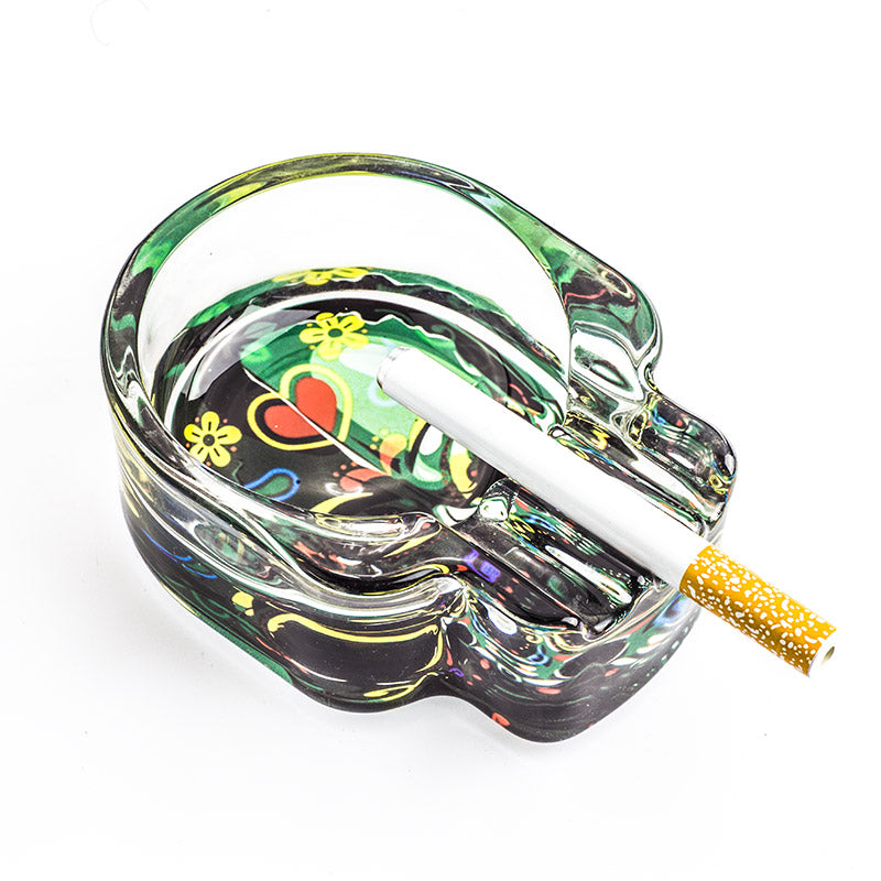 Skull Glass Cigarette Ashtray (Random Pattern)