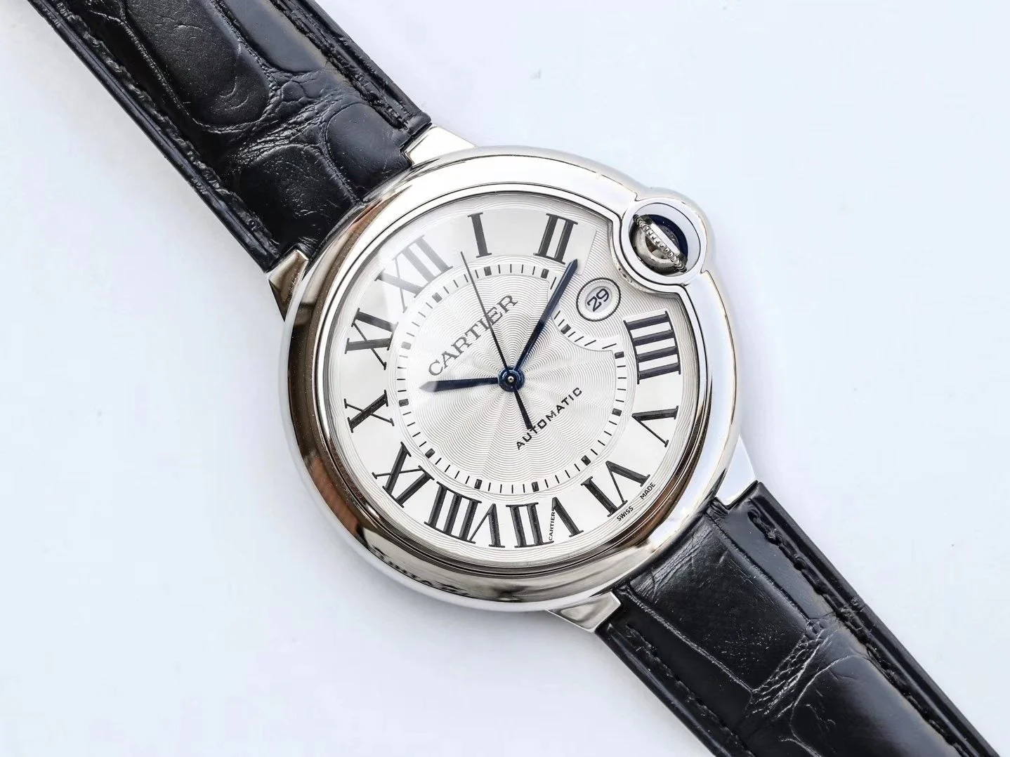 Cartier Watch BALLON BLEU 42MM BLACK LEATHER
