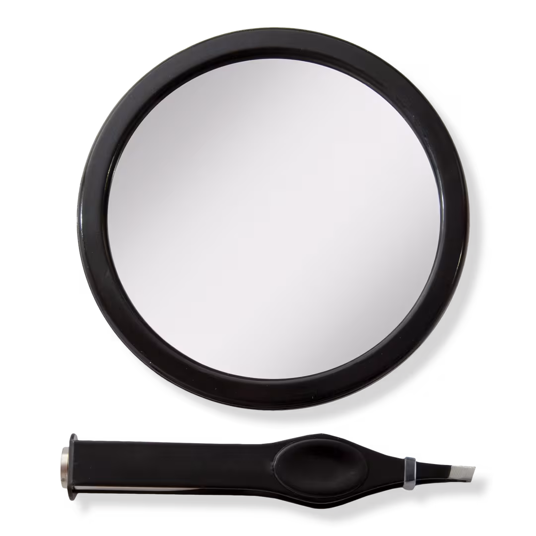 Zadro  Compact Mirror with 12X Magnification & LED Tweezer Set