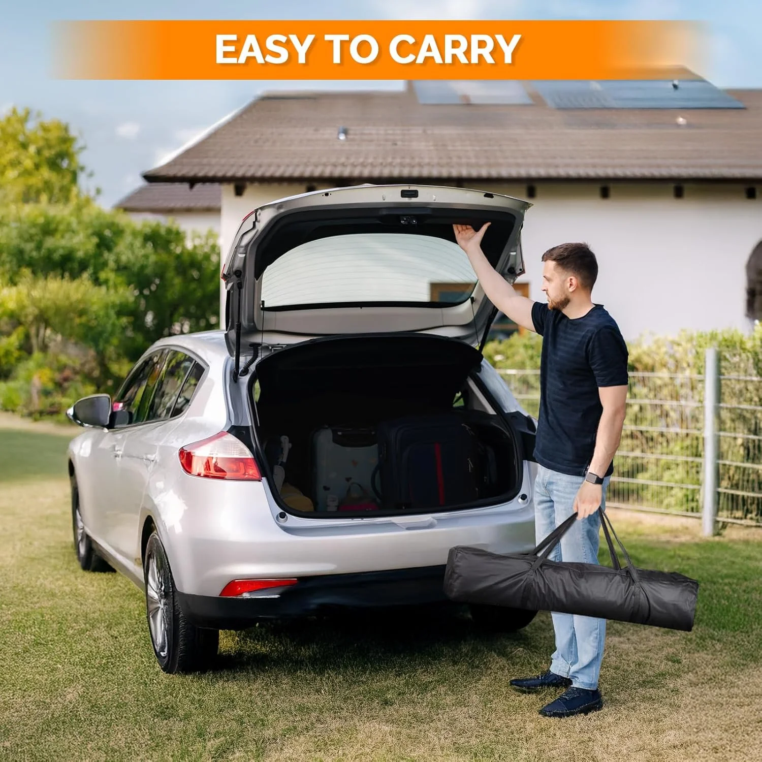 6x6 ft Pop Up Canopy Tent, Outdoor Foldable Portable Canopy for Camping, Patio, Easy Up Gazebo with Carry Bag Slant Legs